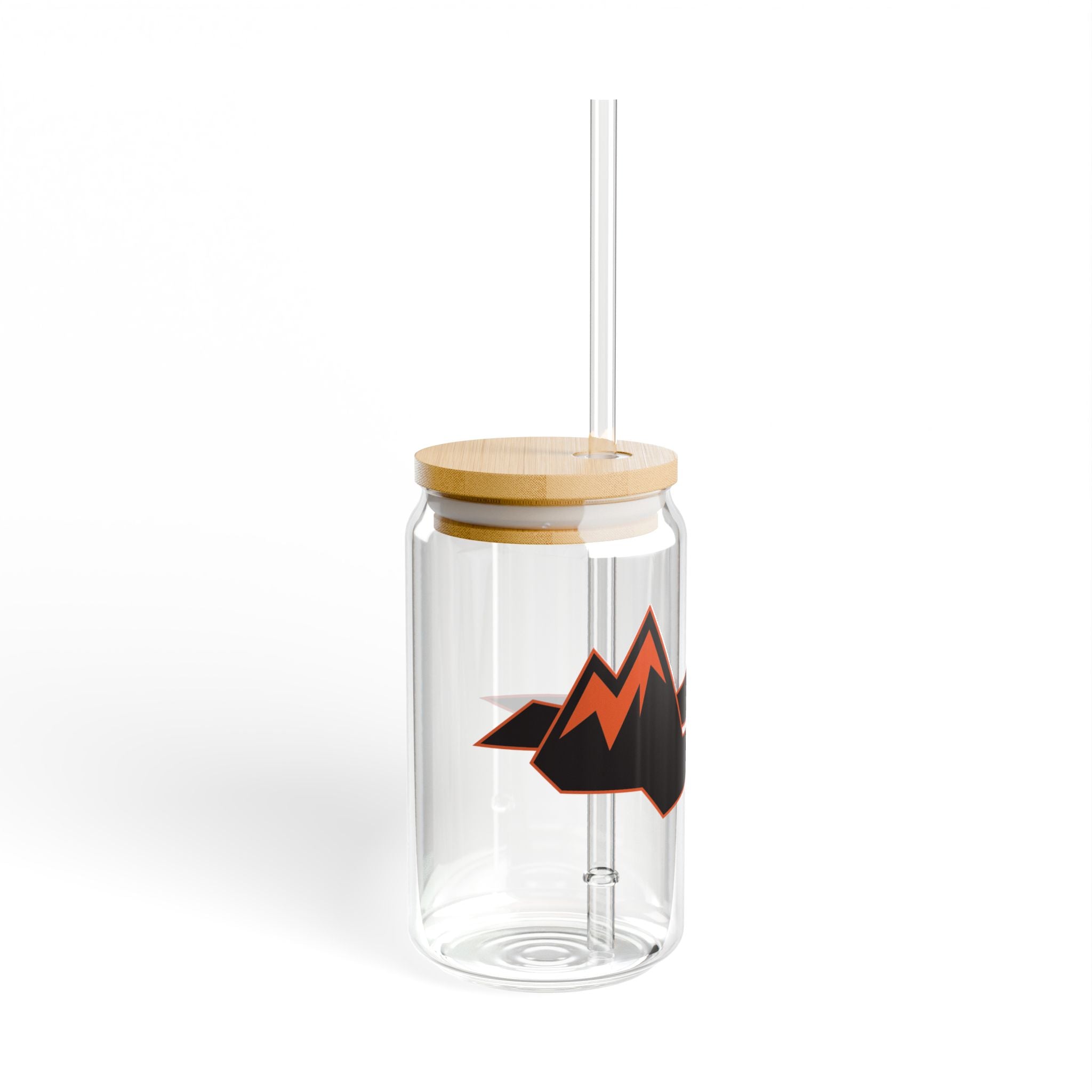 Stylish Mountain Design Sipper Glass - 16oz Eco-Friendly Drinkware