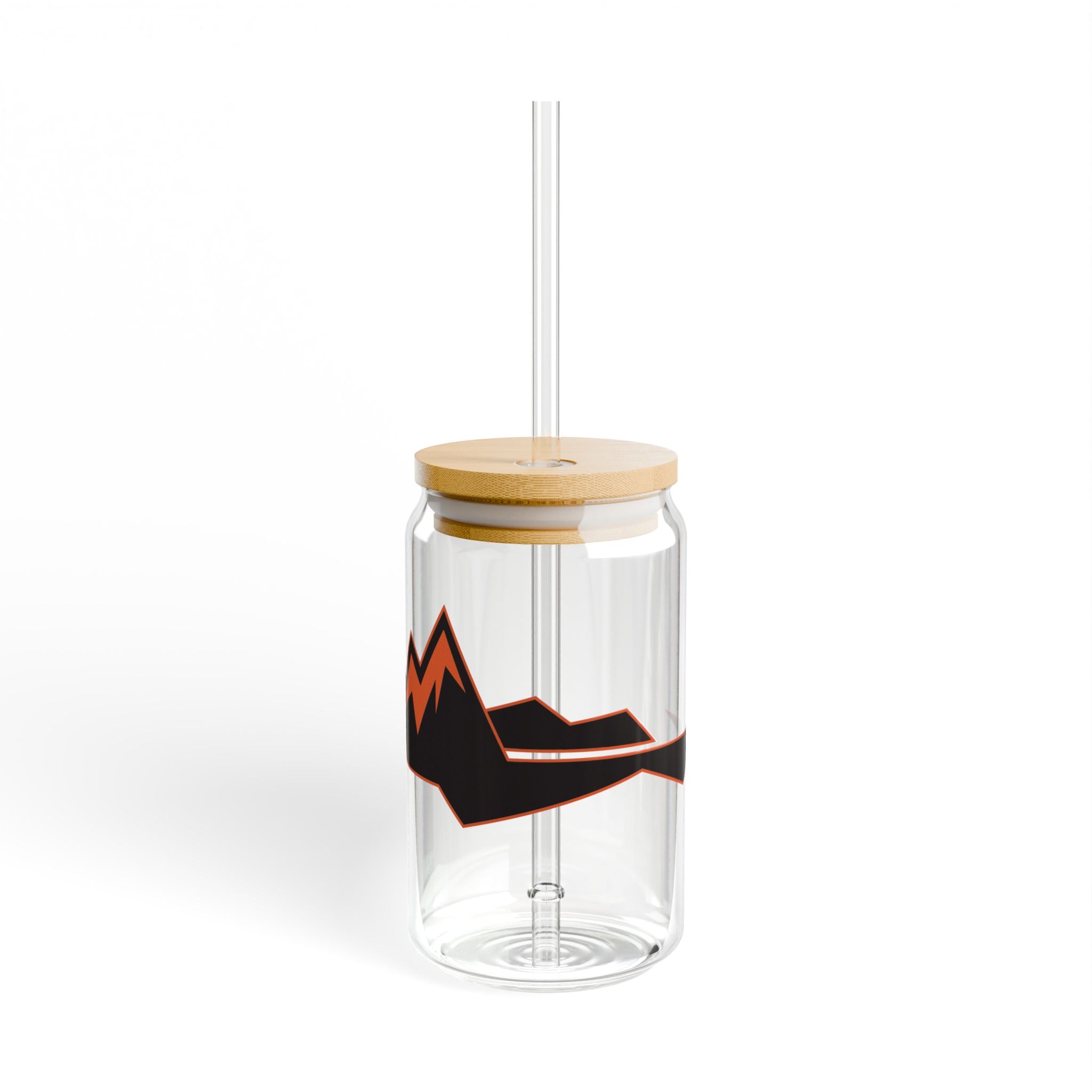 Stylish Mountain Design Sipper Glass - 16oz Eco-Friendly Drinkware - 0