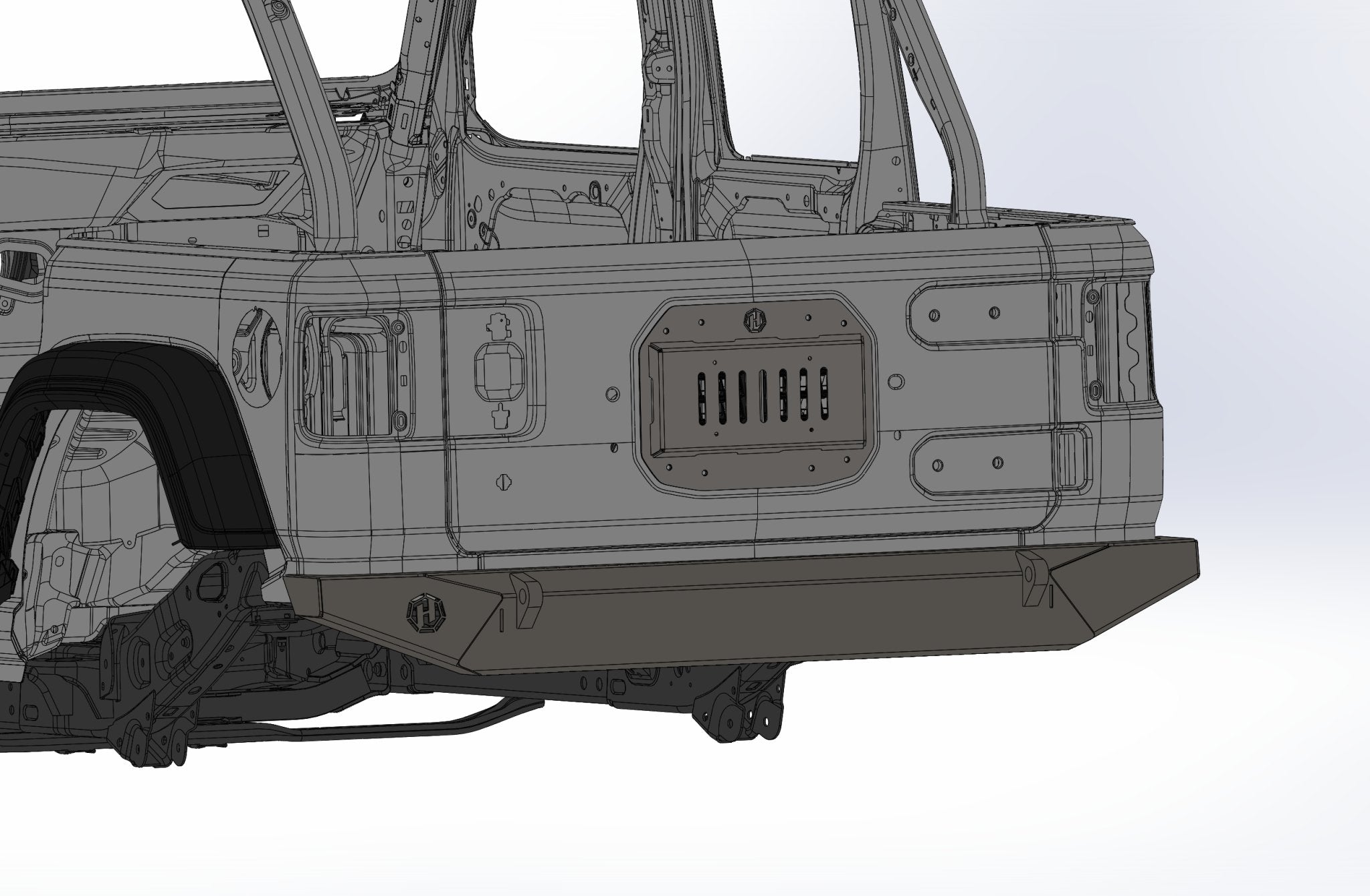 JL Rear high clearance bumper - Hepta MFG